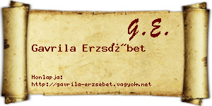 Gavrila Erzsébet névjegykártya
